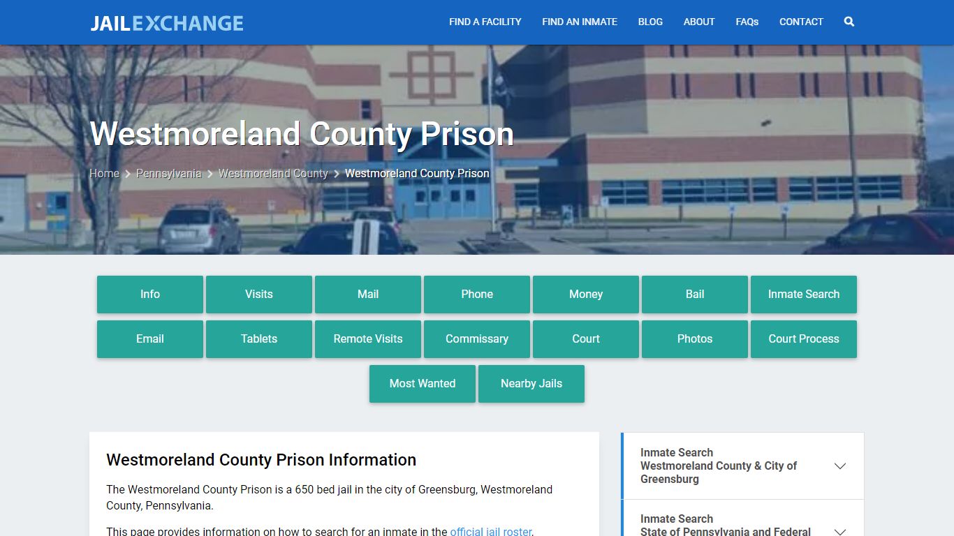 Westmoreland County Prison, PA Inmate Search, Information - Jail Exchange
