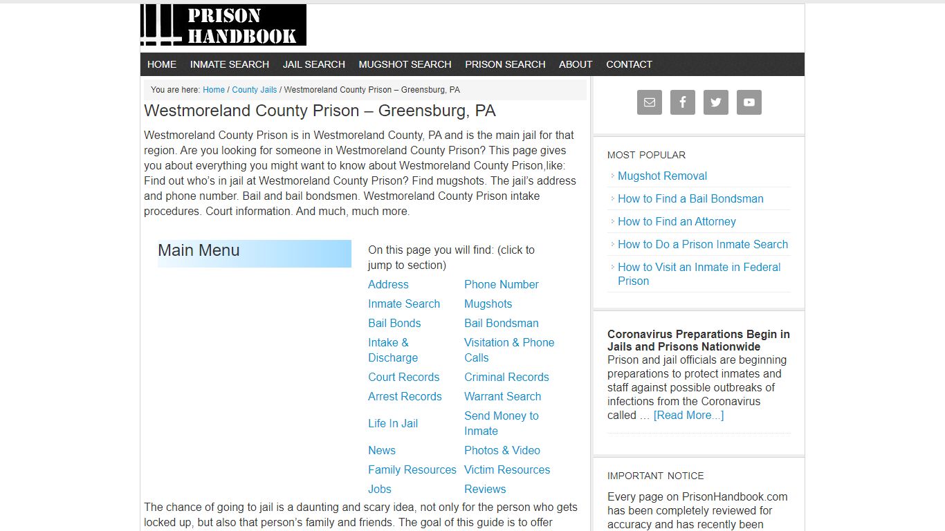 Westmoreland County Prison – Greensburg, PA